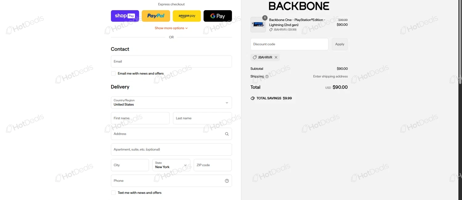 Schritte zum Einlösen eines Backbone Gutscheincodes beim Checkout